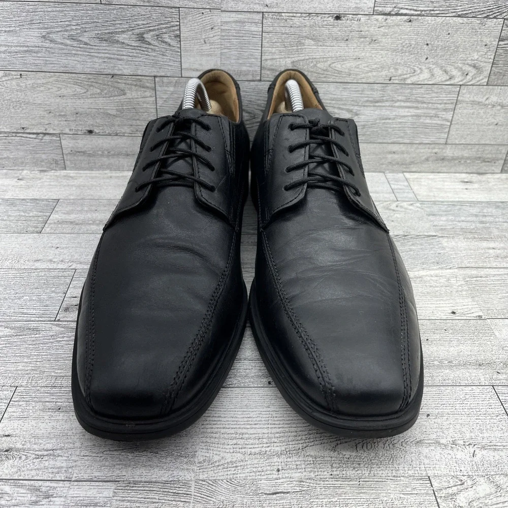 Clarks Tilden Walk Black Leather Oxford‎ Dress Shoes Men Size 11.5M